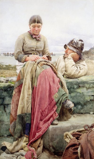 恋人と彼のラス、1884 作： Walter Langley